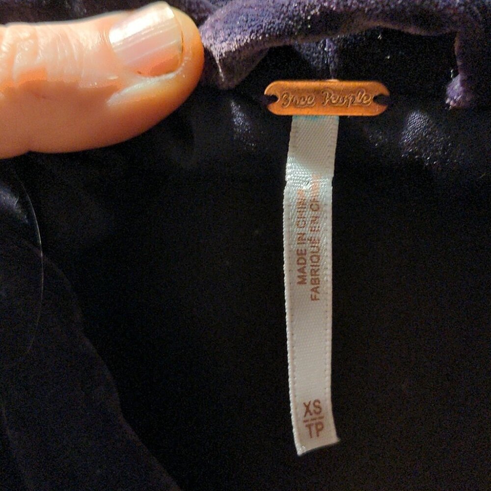 Free People Yesterday's Muse Velvet Purple Jacket Blazer Sizet XS - Picture 11 of 11